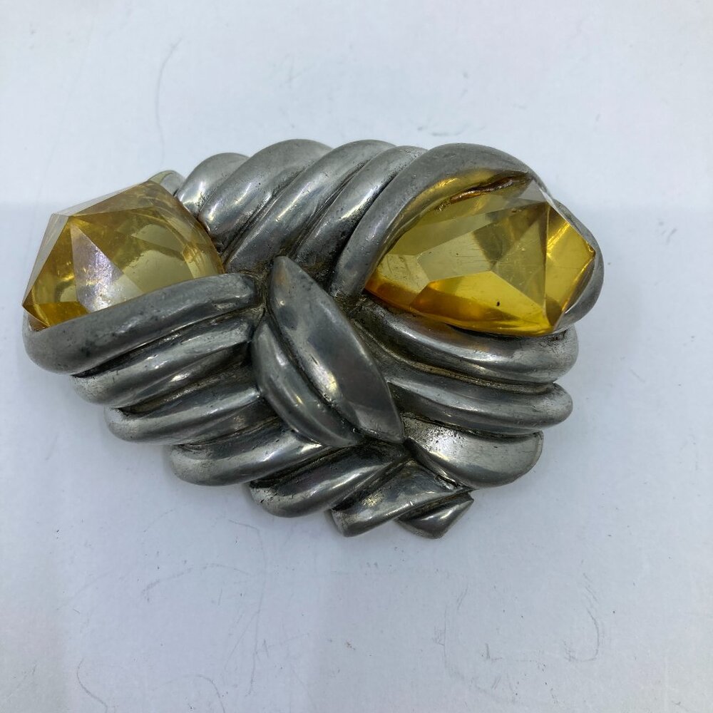 RARE '80s FAHRENHEIT New York Connie Bates modernist minimalist brutalist brooch